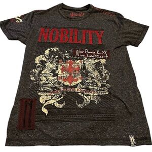 Nobility Down With Royalty Black T Shirt Sz Medium Double Sided